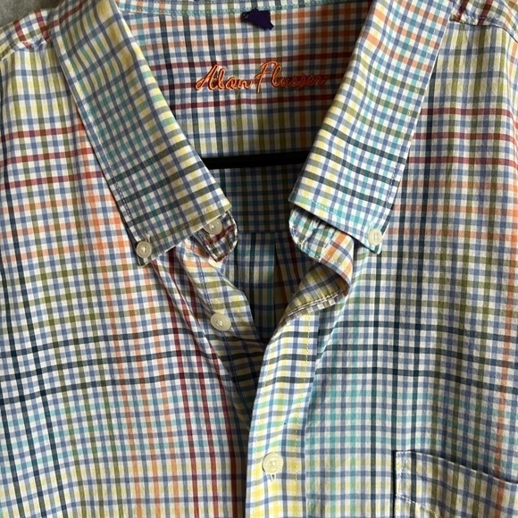 Alan Flusser Mens Shirt XXL Button Long Sleeve Rainbow - Picture 1 of 3